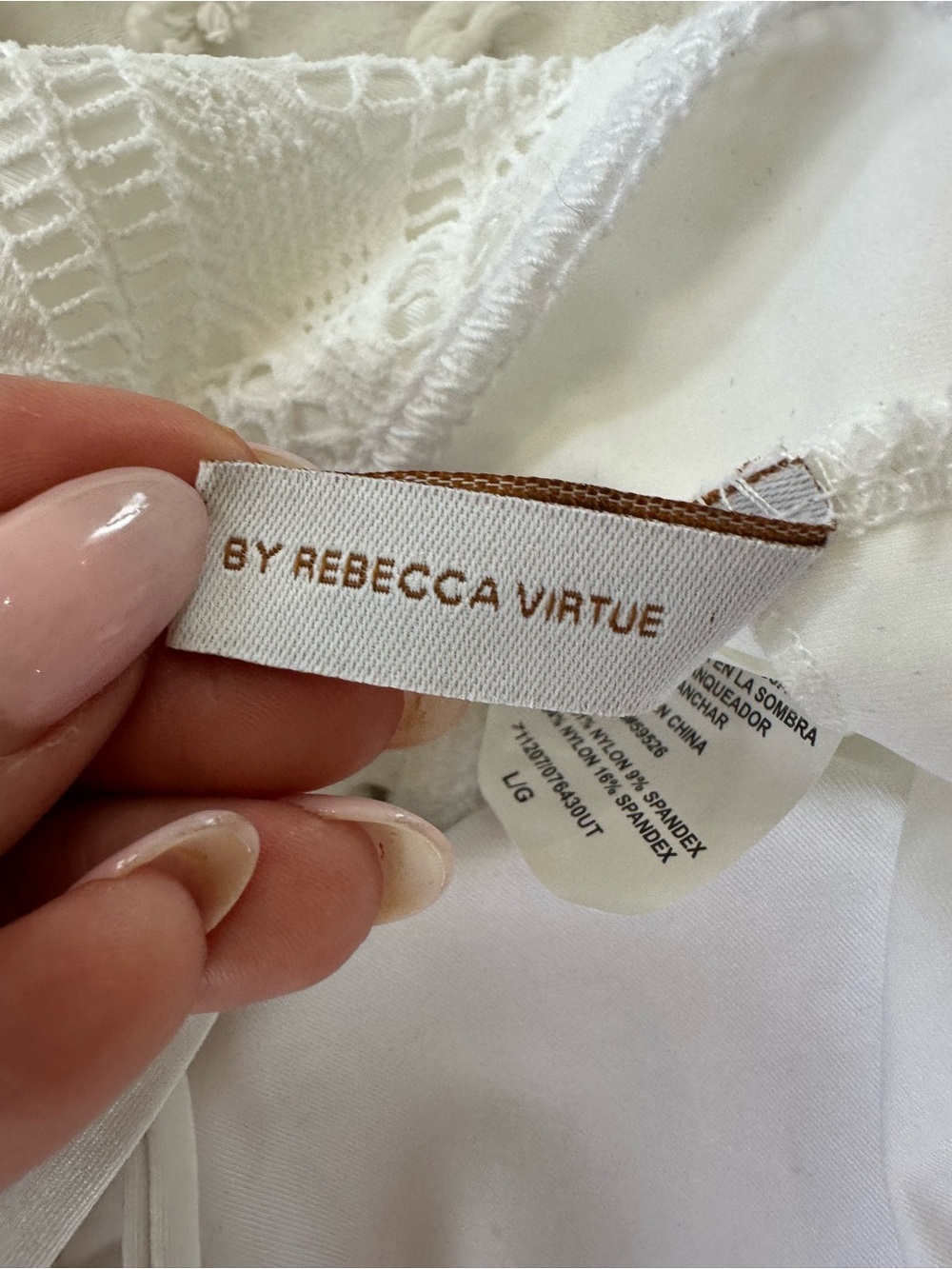 New BECCA Adeline Asymmetrical Crochet One Piece Swimsuit - Picture 11 of 12